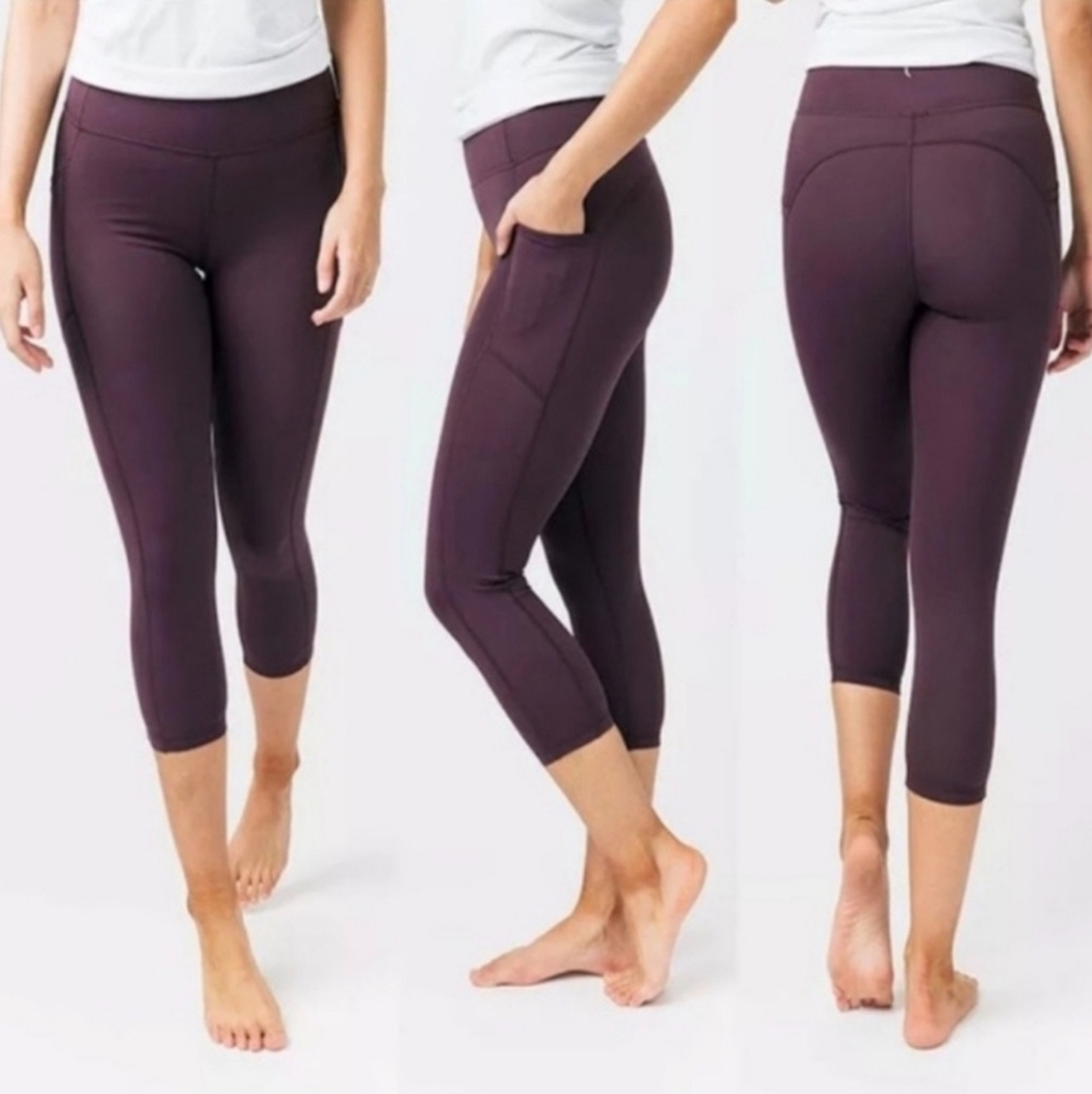ZYIA Plum Pocket Crop Leggings Size 20